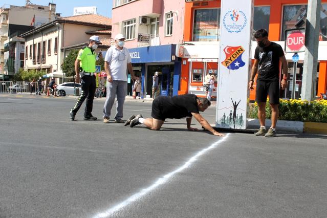 Emekleyerek yarışı tamamladı