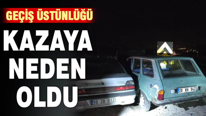 Buldan’da iki otomobil çarpıştı; 2 yaralı